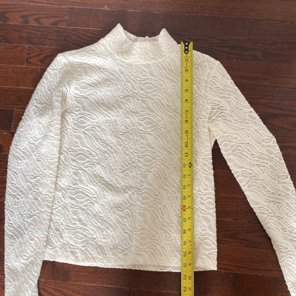 Anthropologie Lace Ivory Long Sleeve Mock Neck, Women’s Small - Picture 6 of 12